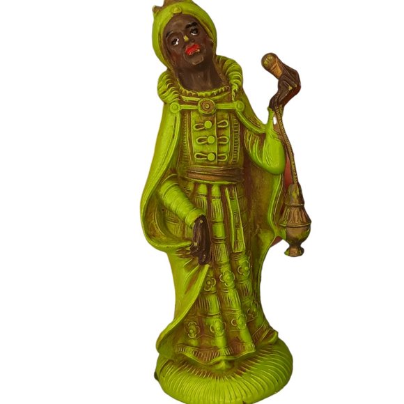 Balthazar Nativity Figurine Green Resin 5" Tall Made in Italy - Picture 5 of 5